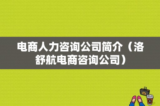 电商人力咨询公司简介（洛舒航电商咨询公司）