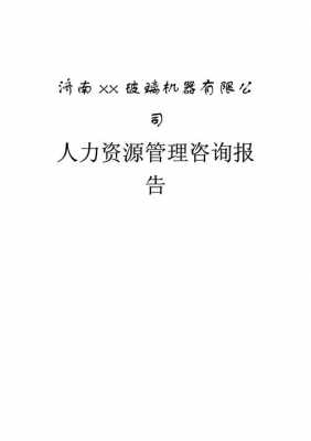 人力资源项目咨询报告（人力资源项目咨询报告模板）