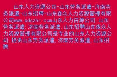 山东人力资源公司在线咨询（山东人力资源有限公司招聘）